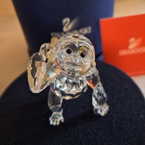 Pristine Swarovski crystal Young gorilla  w bananas 273394 in box w COA